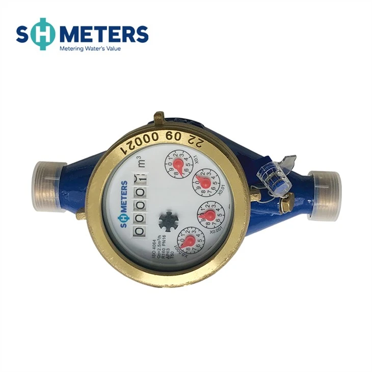 Multi-jet Water Meter Dry Dial Brass Material Standard ISO4064